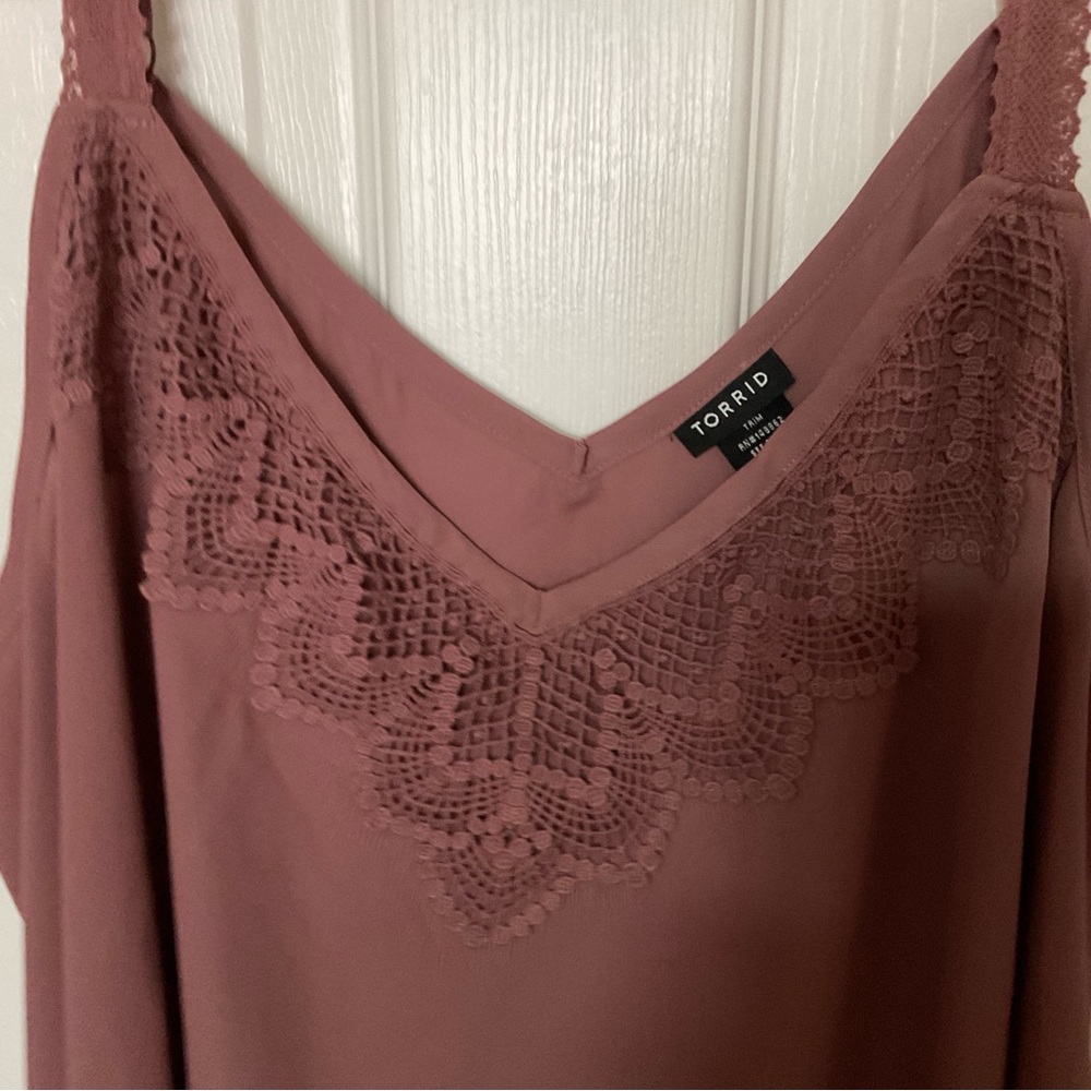 3/$20 Torrid, Plus Size Lace Embellished Alone the V-Neckline